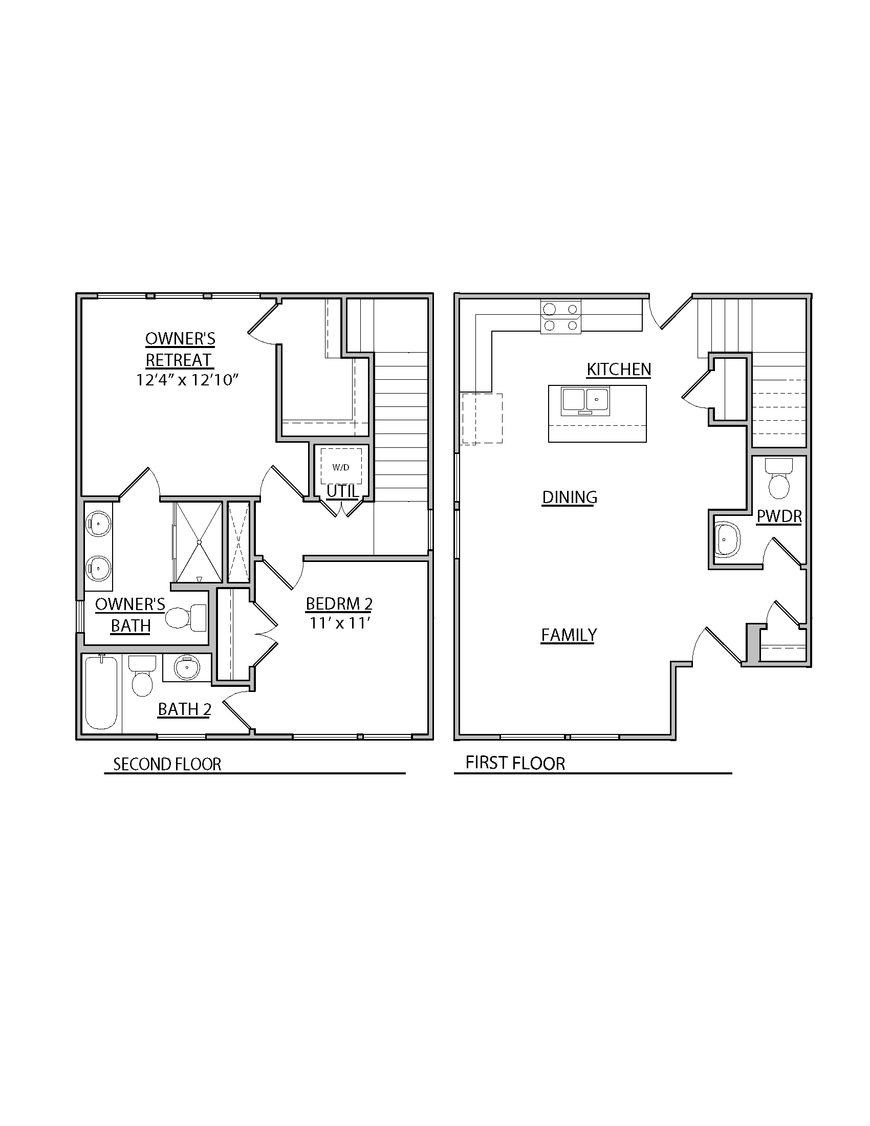 a floor plan of two bedrooms with a bathroom and a living room